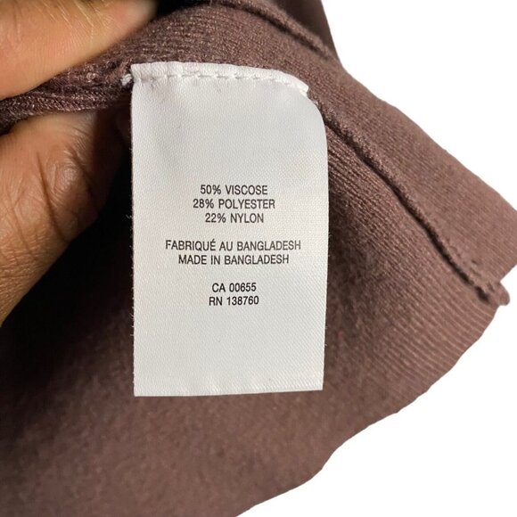 Reitmans Women's Mauve Balloon Sleeve V-Neck Sweater - Picture 6 of 8